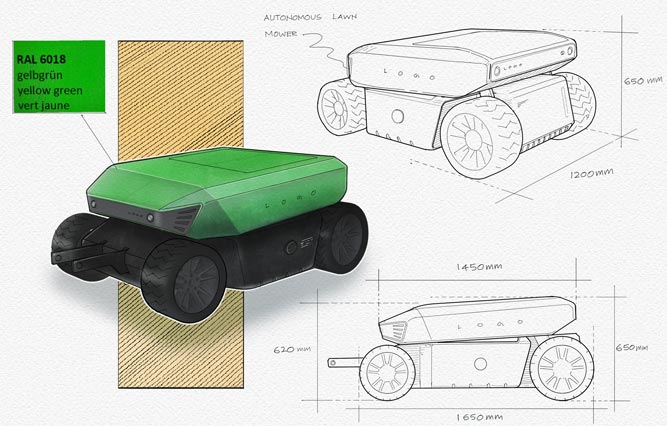 Warum eine autonome Mähmaschine entwickelt wurde | Blog Autonomer Mähroboter | Skizzenentwicklung Mähroboter | Vektormaschinen